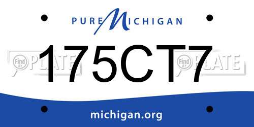 175CT7 Michigan License Plate