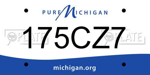 175CZ7 Michigan License Plate