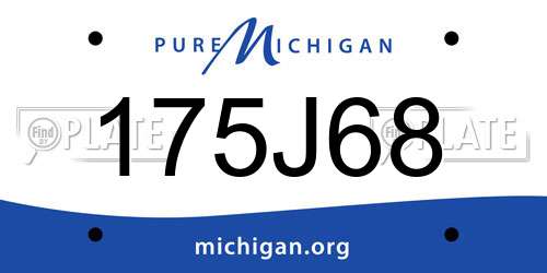 175J68 Michigan License Plate