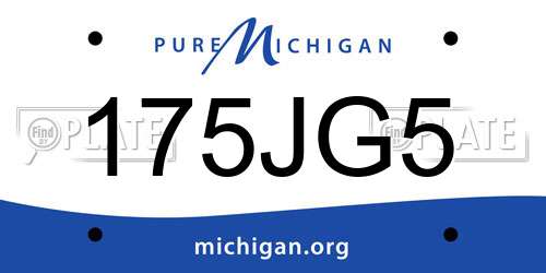 175JG5 Michigan License Plate