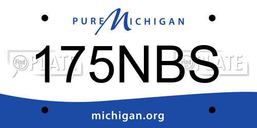 175NBS Michigan License Plate