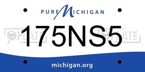 175NS5 Michigan License Plate