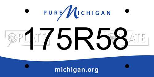 175R58 Michigan License Plate