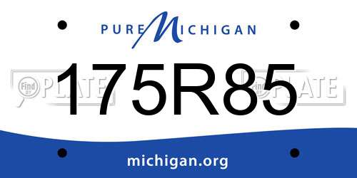 175R85 Michigan License Plate