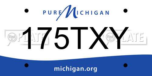 175TXY Michigan License Plate