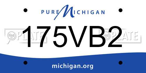 175VB2 Michigan License Plate
