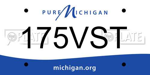 175VST Michigan License Plate