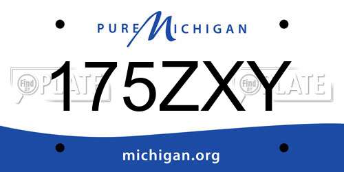 175ZXY Michigan License Plate