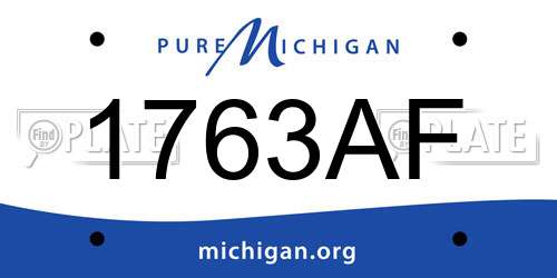 1763AF Michigan License Plate