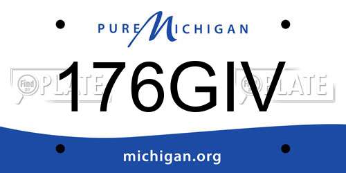 176GIV Michigan License Plate