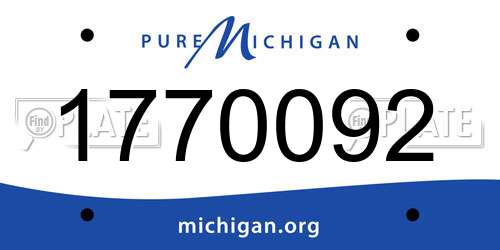 1770092 Michigan License Plate