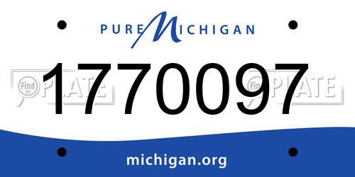 1770097 Michigan License Plate