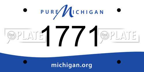 1771 Michigan License Plate