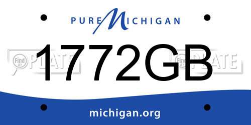 1772GB Michigan License Plate