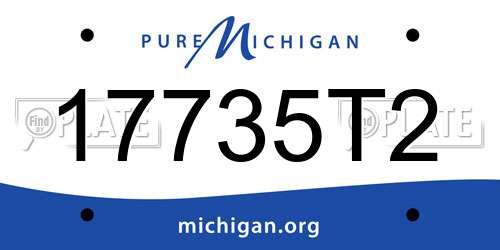 17735T2 Michigan License Plate