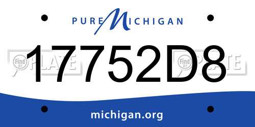 17752D8 Michigan License Plate