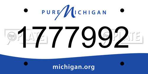 1777992 Michigan License Plate