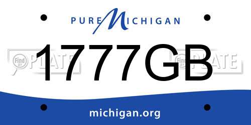 1777GB Michigan License Plate