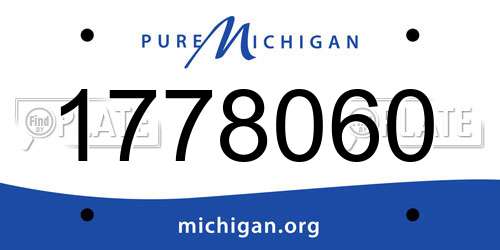 1778060 Michigan License Plate
