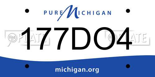177DO4 Michigan License Plate
