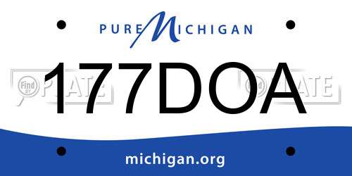 177DOA Michigan License Plate