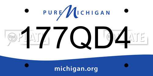 177QD4 Michigan License Plate