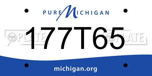 177T65 Michigan License Plate