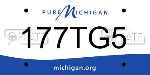 177TG5 Michigan License Plate