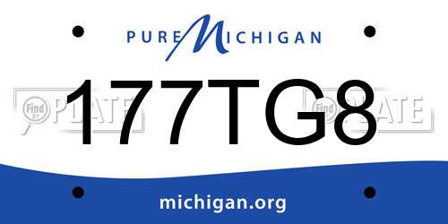 177TG8 Michigan License Plate