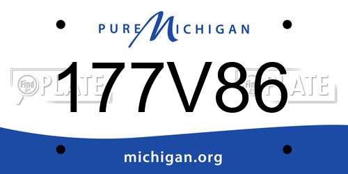 177V86 Michigan License Plate