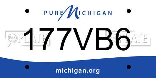 177VB6 Michigan License Plate