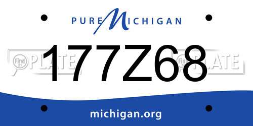 177Z68 Michigan License Plate
