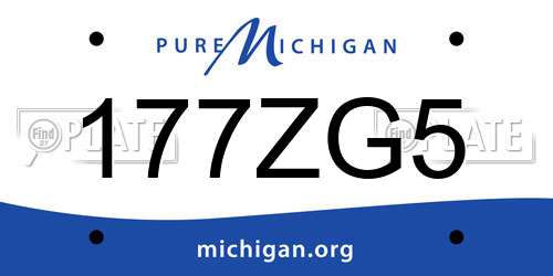 177ZG5 Michigan License Plate
