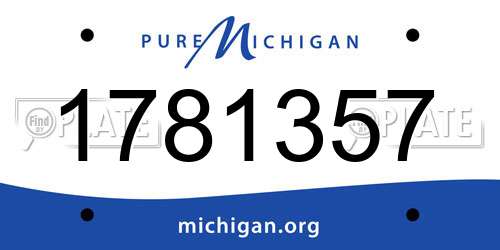 1781357 Michigan License Plate