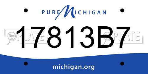 17813B7 Michigan License Plate