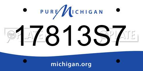 17813S7 Michigan License Plate