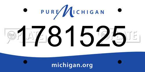 1781525 Michigan License Plate