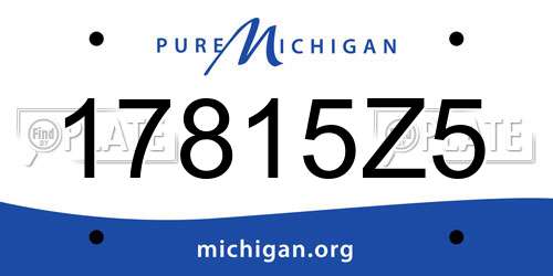 17815Z5 Michigan License Plate