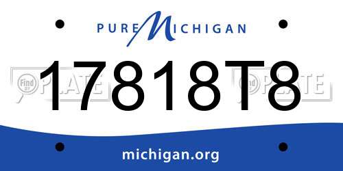 17818T8 Michigan License Plate