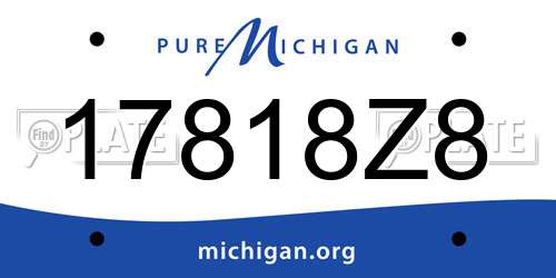 17818Z8 Michigan License Plate
