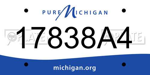 17838A4 Michigan License Plate