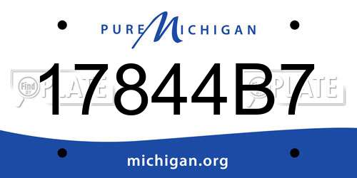 17844B7 Michigan License Plate