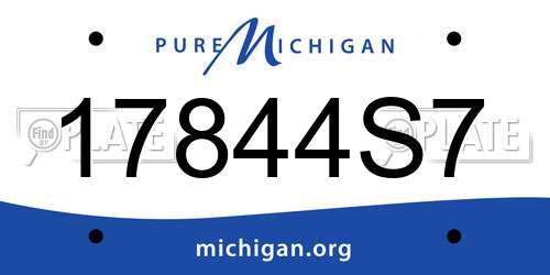 17844S7 Michigan License Plate