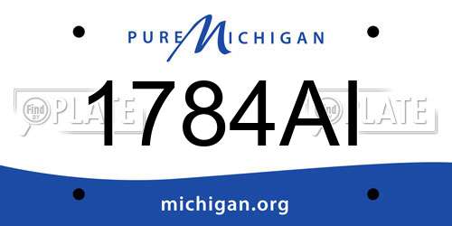 1784AI Michigan License Plate