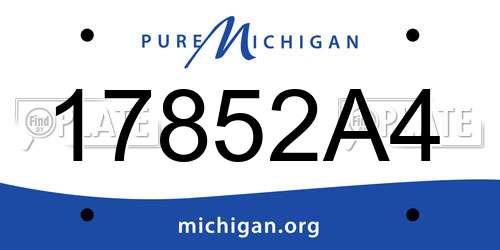 17852A4 Michigan License Plate