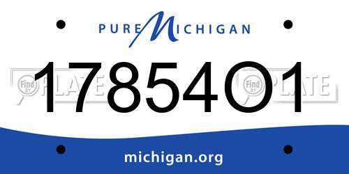 17854O1 Michigan License Plate