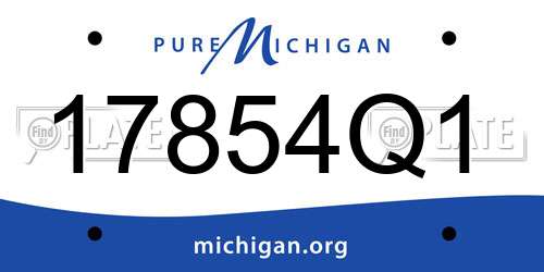 17854Q1 Michigan License Plate