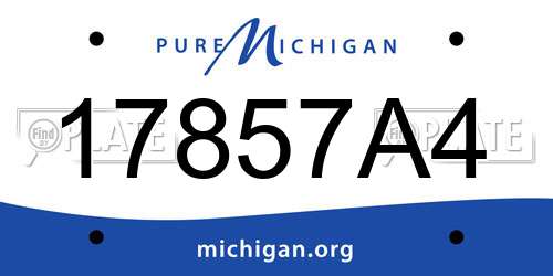 17857A4 Michigan License Plate