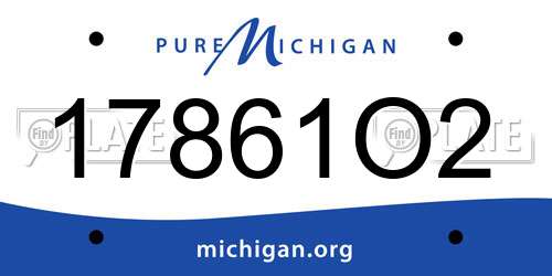 17861O2 Michigan License Plate