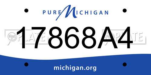 17868A4 Michigan License Plate